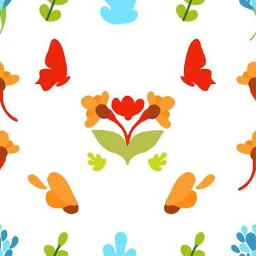Spring flower seamless pattern. beautiful flower petals vector illustration d 스톡 일러스트