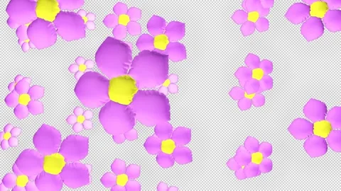 Spring Flowers Background Loop Alpha Stock Footage 304414027