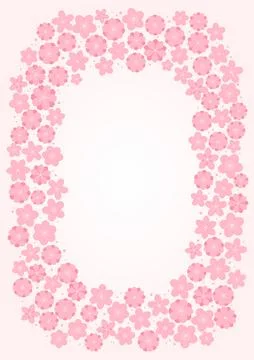 Spring flowers, blossoms frame, background, flat Stock Illustration