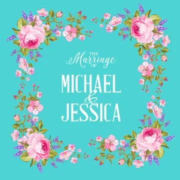 Spring flowers border Illustrazione stock