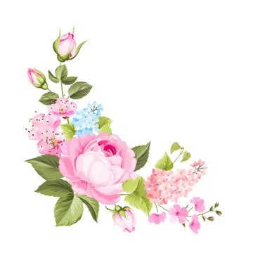 Spring flowers bouquet. Stock Illustration