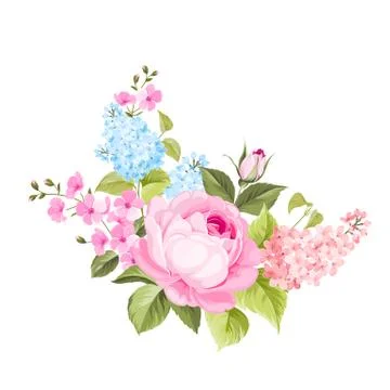 Spring flowers bouquet. Illustrazione stock