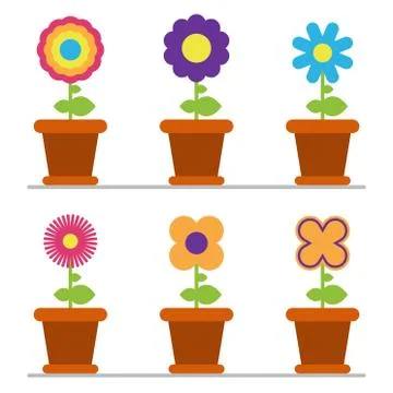 Spring flowers collection vector illustration isolated on white background Stock Illustration