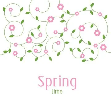 Spring flowers decorative background template with copy space Stock Illustration