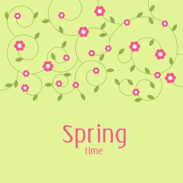 Spring flowers decorative background template with copy space Stock Illustration