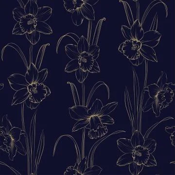 Spring flowers fabric seamless pattern Stock Illustration