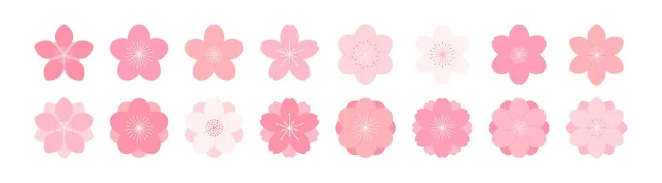 Spring flowers flat design elements collection Stock Illustration