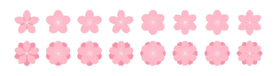 Spring flowers flat design elements collection Stock Illustration