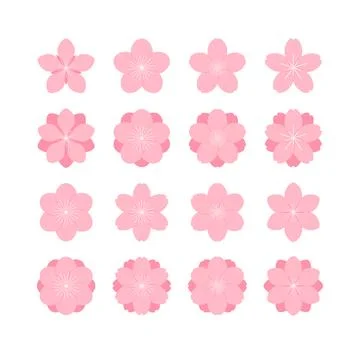 Spring flowers flat design elements collection 스톡 일러스트