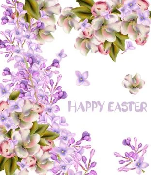 Spring flowers frame card Vector watercolor. Wedding invitation. Summer fest  스톡 일러스트