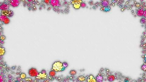 Spring Flowers Frame Loop Alpha Stock Footage 306084248