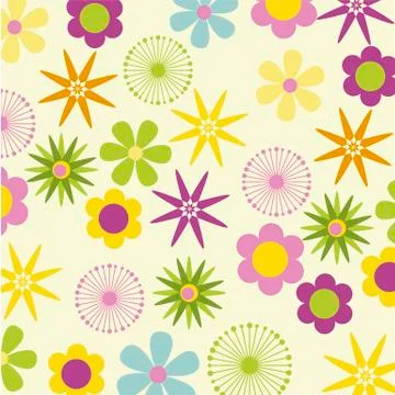 Spring flowers over beige background. vector illustration 스톡 일러스트