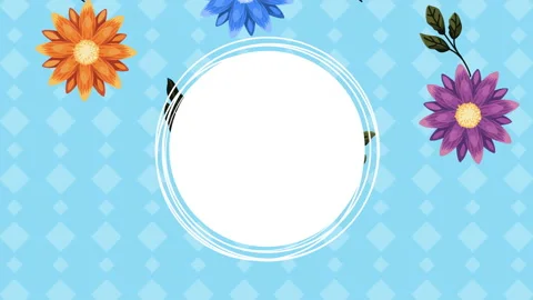 Spring flowers pattern with animation Stock Footage 176307404