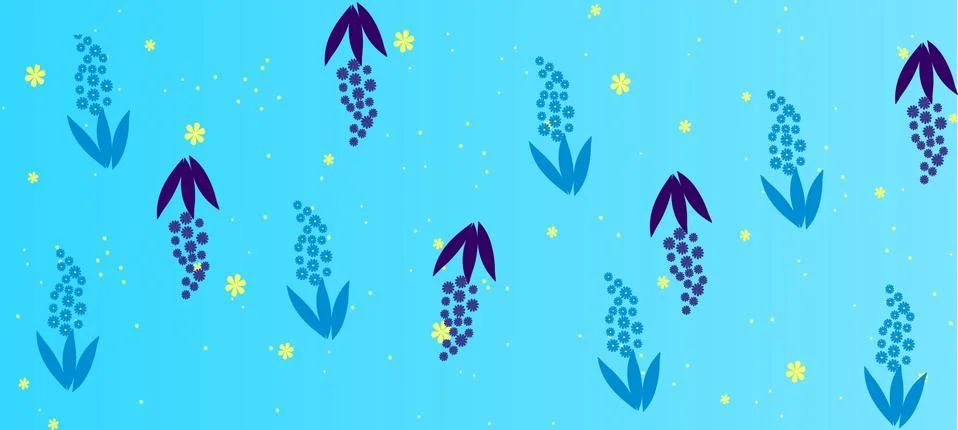Spring flowers pattern, graphic floral motive. Vector illustration eps. イラスト素材