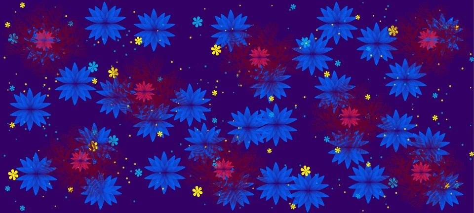 Spring flowers pattern, graphic floral motive. Graphic flowers. イラスト素材