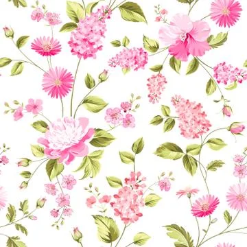 Spring flowers pattern Stock Illustration