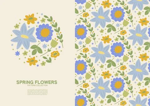 Spring flowers pattern Stock Illustration