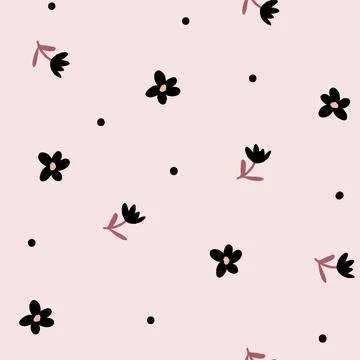 Spring flowers pattern on pink background. Stock Illustration