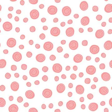 Spring flowers print. Simple seamless floral pattern on white background for Stock Illustration