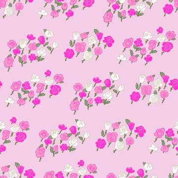Spring flowers print. Vector seamless floral pattern. Floral design for fashi Stock Illustration