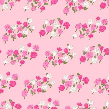 Spring flowers print. Vector seamless floral pattern. Floral design for fas.. Stock Illustration