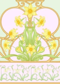 Spring flowers seamless pattern, background. Stock Illustration