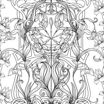 Spring flowers seamless pattern, background. Stock Illustration