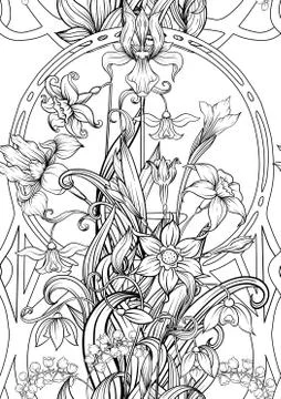 Spring flowers seamless pattern, background. Stock Illustration