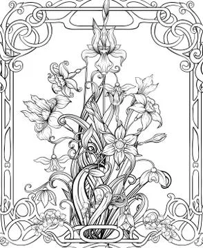 Spring flowers seamless pattern, background. Stock Illustration