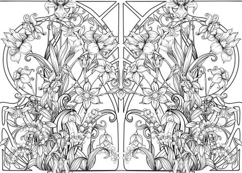 Spring flowers seamless pattern, background. Stock Illustration