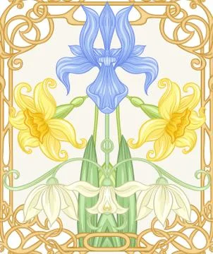 Spring flowers seamless pattern, background. Stock Illustration