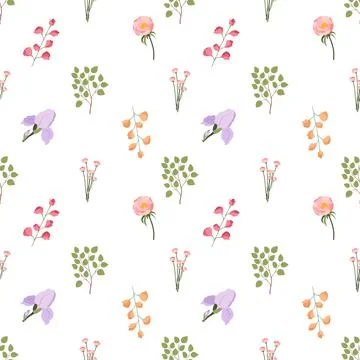 Spring flowers seamless pattern for fabric and textile Stock Illustration