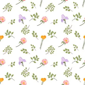 Spring flowers seamless pattern for fabric and textile Stock Illustration