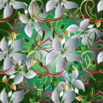 Spring flowers seamless pattern. 库存插图