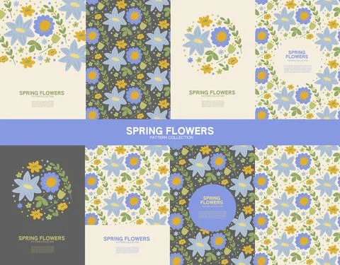 Spring flowers seamless pattern Stock Illustration