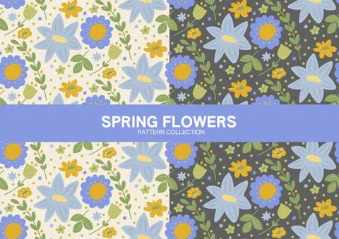 Spring flowers seamless pattern Stock Illustration