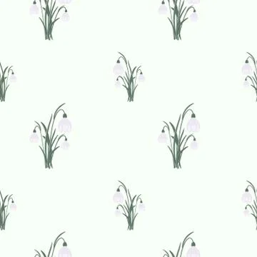 Spring Flowers Seamless Vector Pattern Stock Illustration