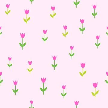 Spring, Flowers, tulips, seamless pattern Stock Illustration