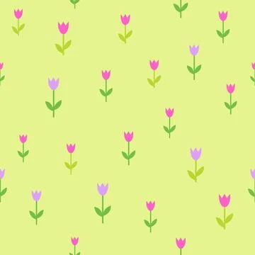 Spring, Flowers, tulips, seamless pattern Illustrazione stock
