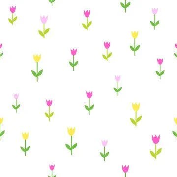 Spring, Flowers, tulips, seamless pattern Stock Illustration