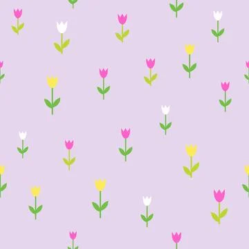 Spring, Flowers, tulips, seamless pattern Stock Illustration