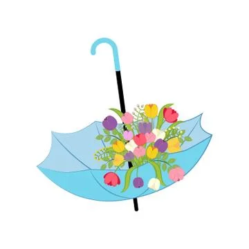 Spring flowers in umbrella Illustration