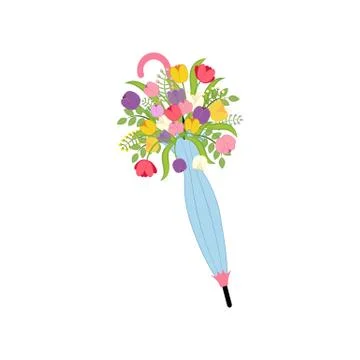 Spring flowers in umbrella Illustration