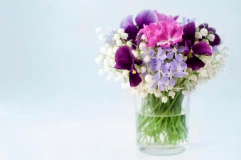 Spring flowers in vase Stock Photos