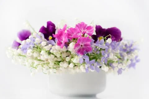 Spring flowers in vase Stock Photos