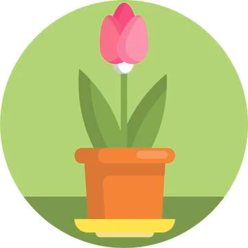 Spring Flowers Well-Crafted Pixel Perfect Vector Flat Icons Stock Illustration
