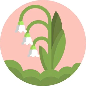 Spring Flowers Well-Crafted Pixel Perfect Vector Flat Icons Stock Illustration