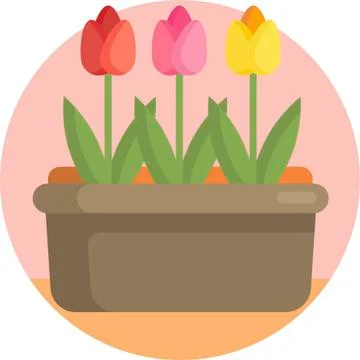 Spring Flowers Well-Crafted Pixel Perfect Vector Flat Icons Stock-Illustration