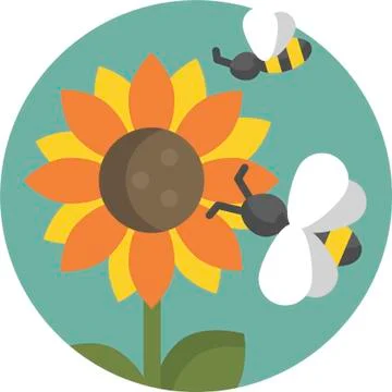 Spring Flowers Well-Crafted Pixel Perfect Vector Flat Icons Stock Illustration