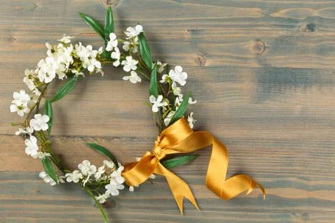 Spring flowers  wreath. Stock Photos